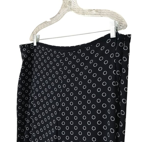 Talbots Size 16 indigo Lifesaver Print Wide-Leg Pants Blue White Nautical - Picture 6 of 8